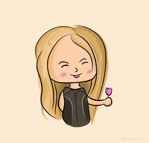 Chibi art with rose